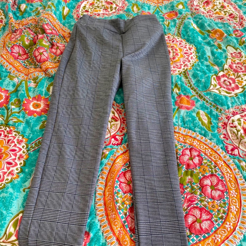 High-Waisted Plaid Pants